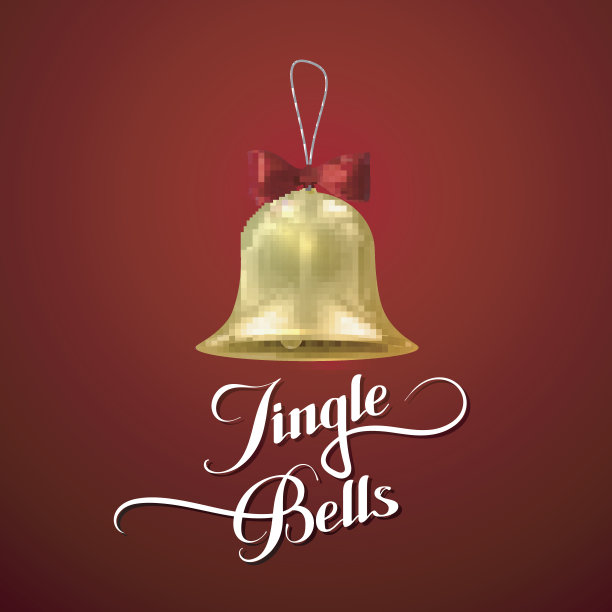 金色圣诞钟声。图片下载