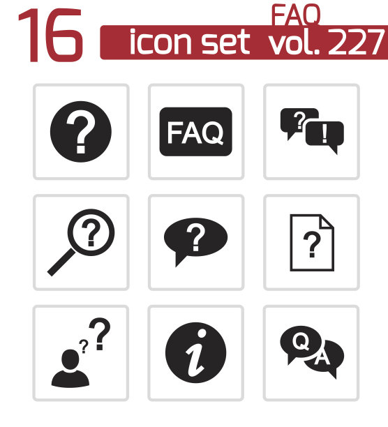 黑色常见问题解答图标矢量素材图片下载