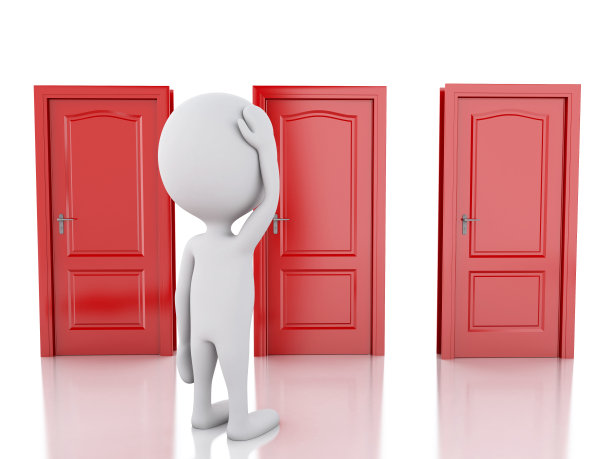 3d白种人和三扇门，值得怀疑。选择的概念图片下载