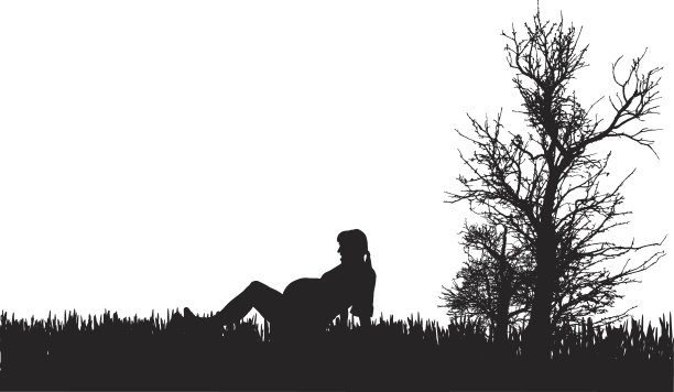 一个女人的矢量剪影。图片下载