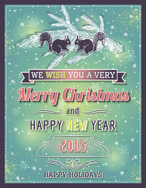 绿色圣诞卡装饰装饰，向量图片下载