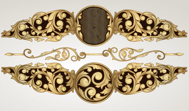 金色华丽的装饰设计图片下载