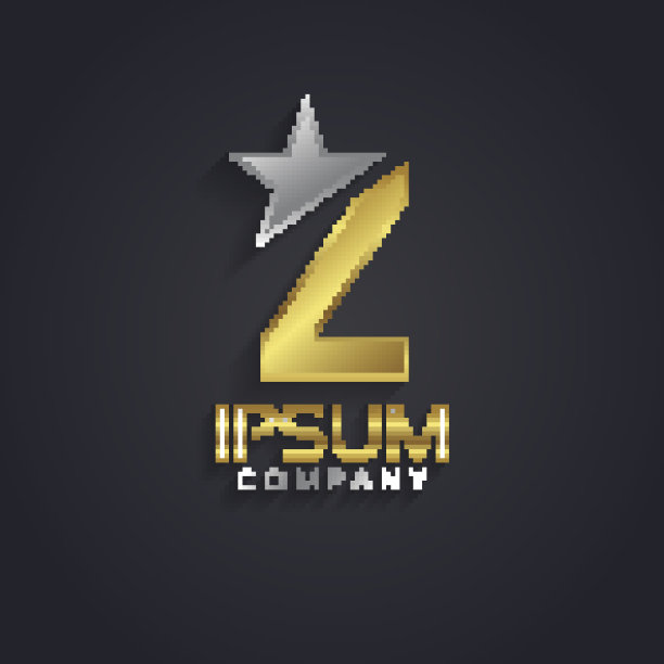 带有星形元素/字母Z的矢量图形切片字母图片下载