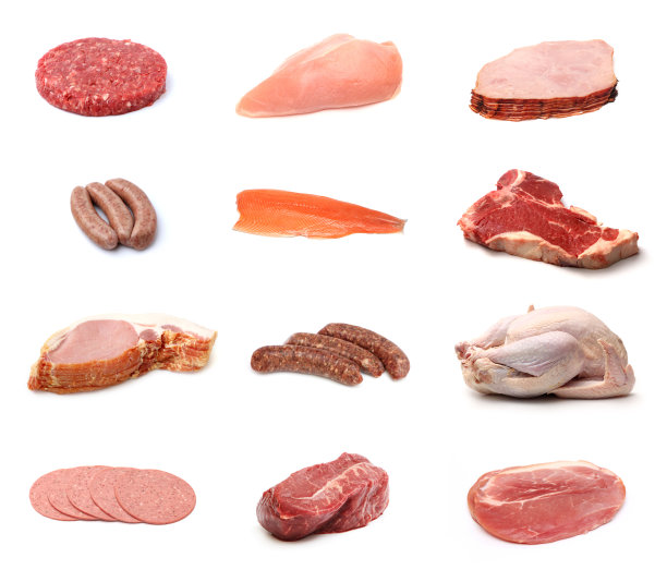 各种肉类的拼贴画图片下载