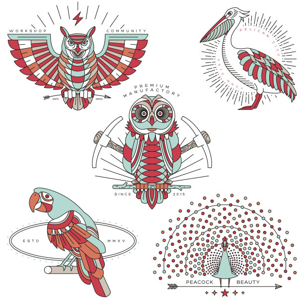 鸟类标签及徽章图片下载