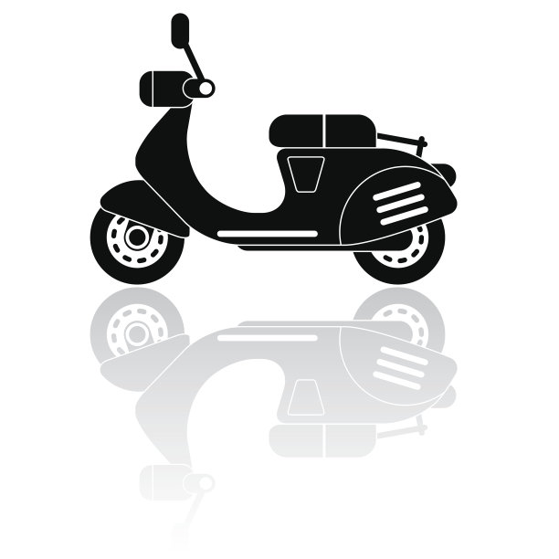 滑板车轮廓矢量图标图片下载