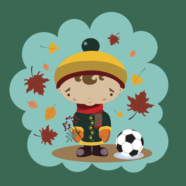 男孩在秋天图片下载