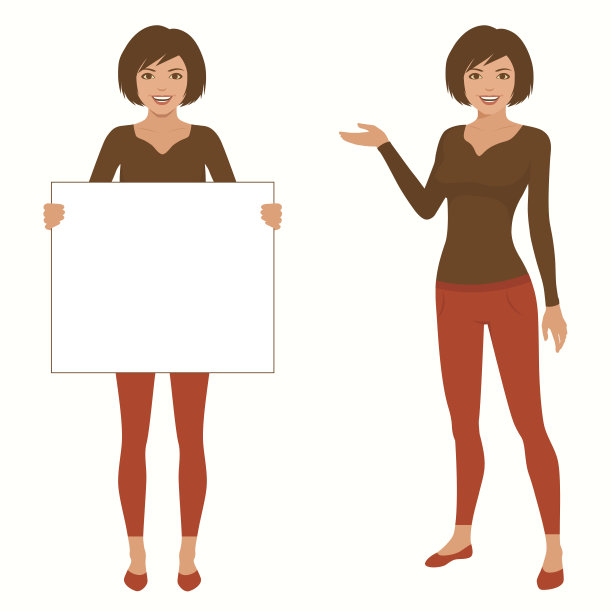 矢量卡通女性角色，图片下载