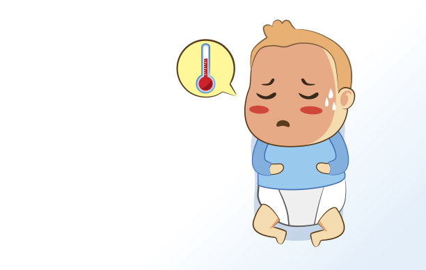 婴儿发烧。图片下载