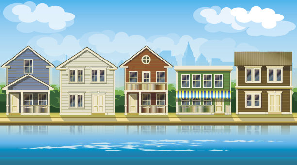 郊区的房屋图片下载