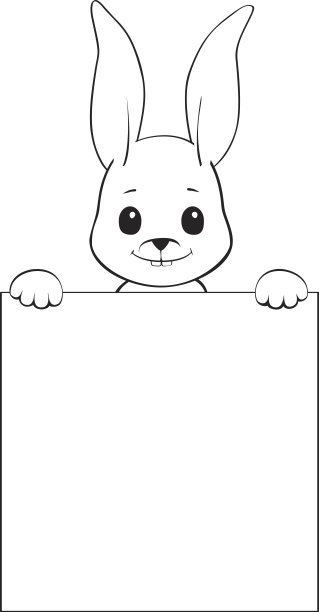 兔子拿着一个空白的牌子图片下载
