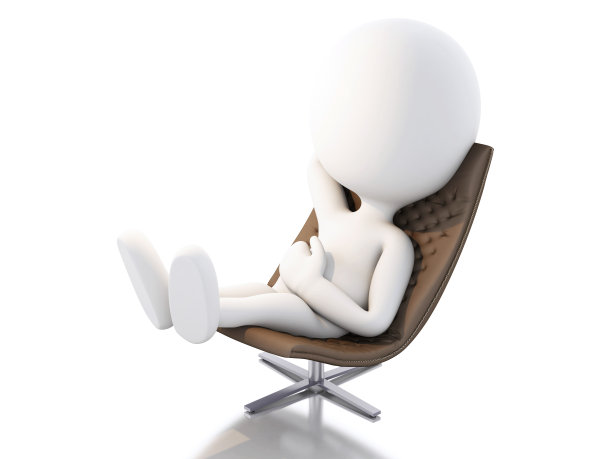 3d白人放松。白色背景隔离图片下载