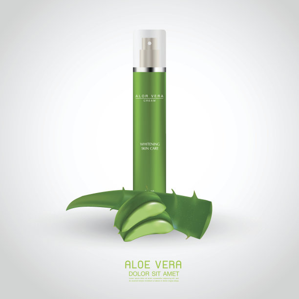 芦荟胶原蛋白血清概念护肤化妆品图片下载