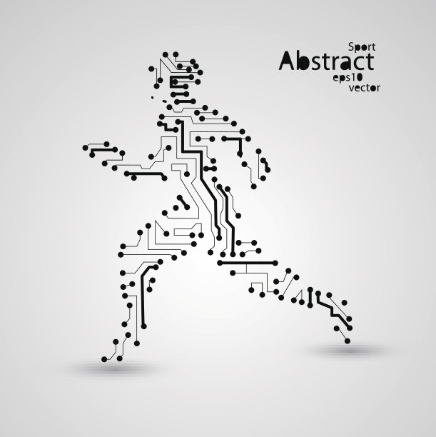 运动电路板跑步人eps10图片下载