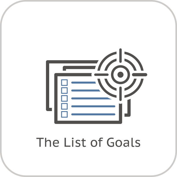 目标列表图标。平面设计。图片下载