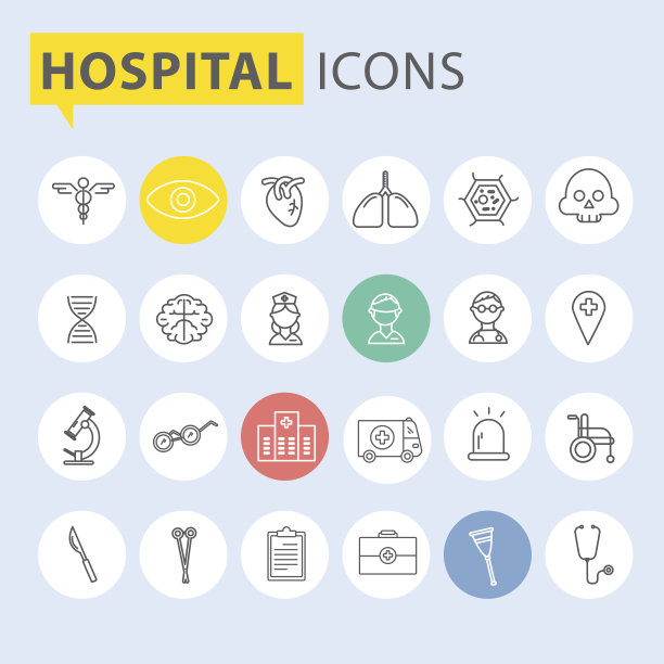 现代医疗图标集。矢量插画家图片下载