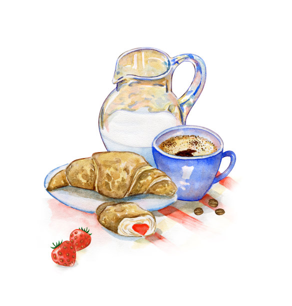 手绘水彩食物图像图片下载