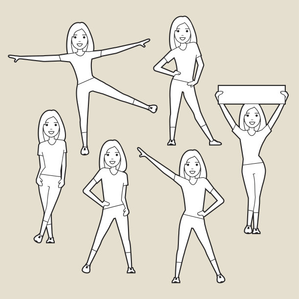 运动的女人。剪影。图片下载