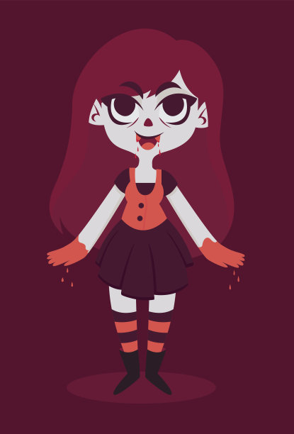 手握鲜血的可爱吸血鬼女孩图片下载