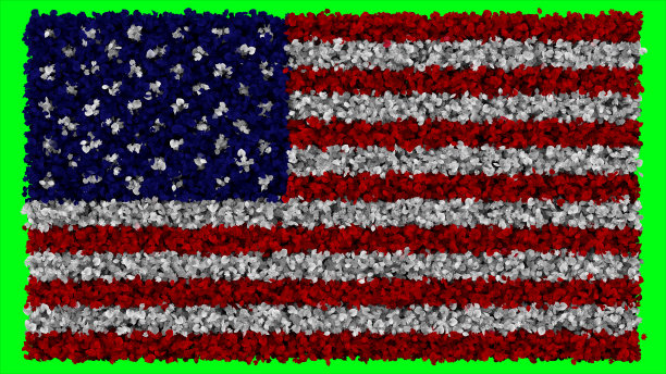 由树叶制成的美国国旗图片下载