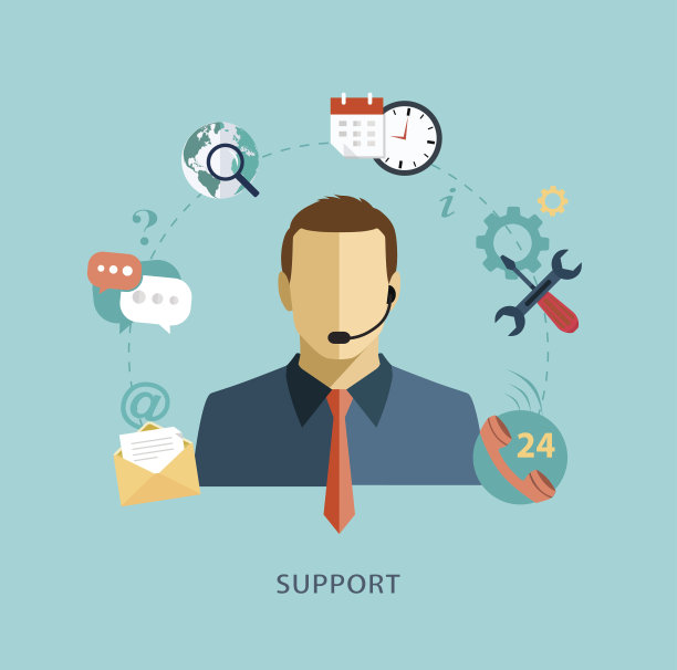 Man支持操作员平面插图图片下载