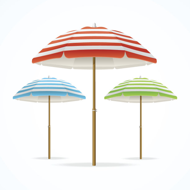 沙滩伞。向量图片下载