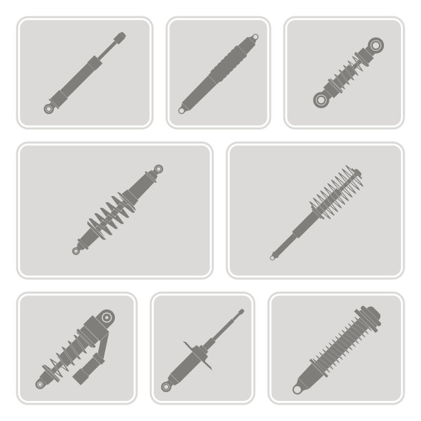 一套单色图标与减震器图片下载