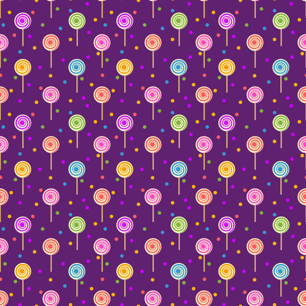 彩色棒棒糖无缝图案图片下载