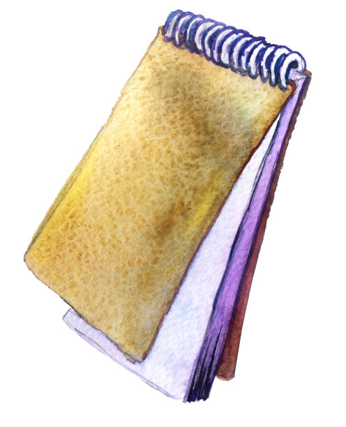 水彩素描记事本上的白色背景图片下载