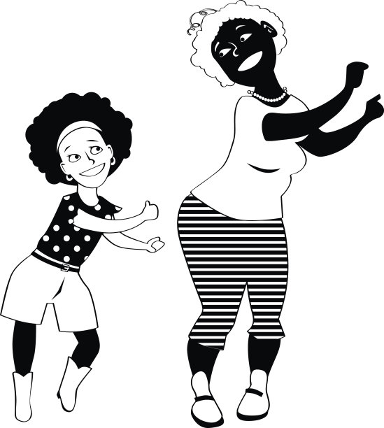 有趣的奶奶轮廓图片下载