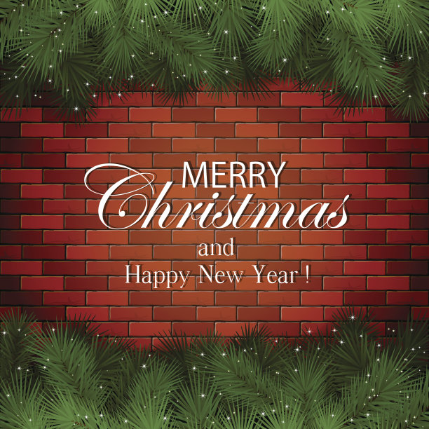 在砖墙上刻上圣诞快乐图片下载