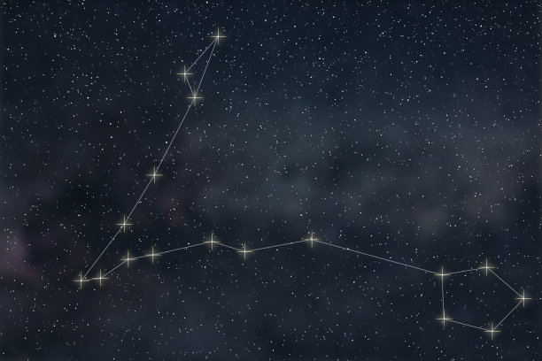 双鱼座的星座。黄道十二宫双鱼座星座线图片下载
