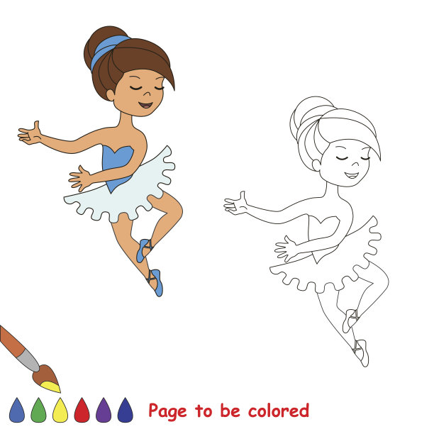 一个卡通漂亮女孩跳舞图片下载