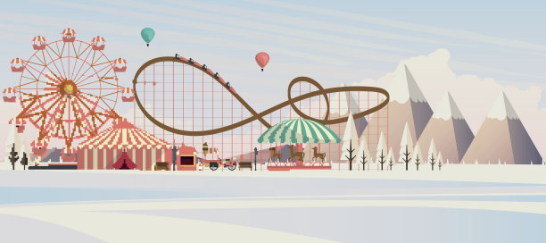 冬季景观平面插图，Vector Design，图片下载