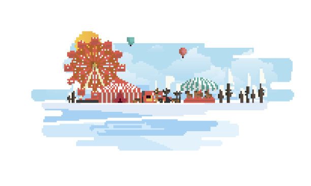 冬季景观平面插图，Vector Design，图片下载