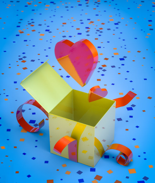 浪漫的礼物打开图片下载
