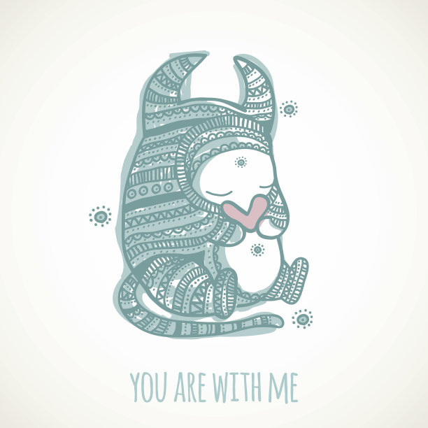 插图与怪物和心图片下载