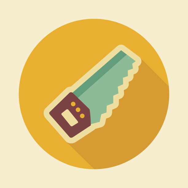 手锯平面矢量图标图片下载