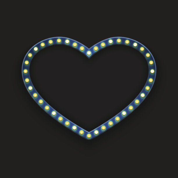 向量现代概念复古广告牌和心脏图标图片下载