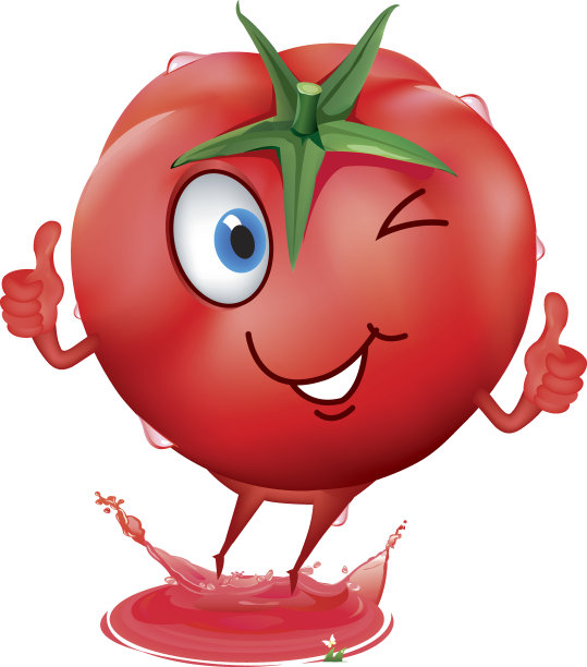 以番茄为特色的吉祥物插画图片下载