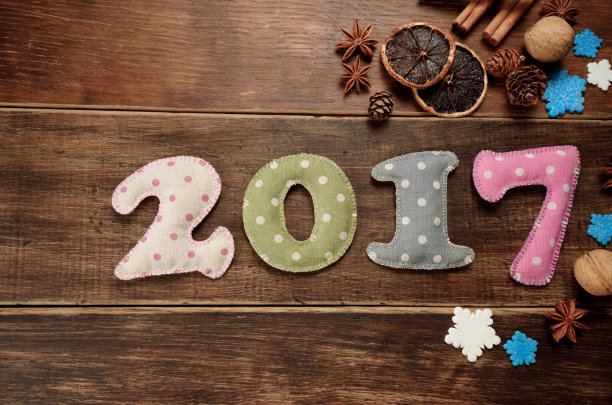 用香料装饰2017年新年主题人物图片下载
