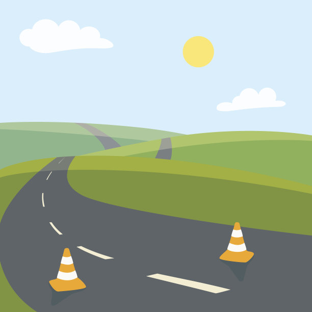 矢量警告交通锥图片下载