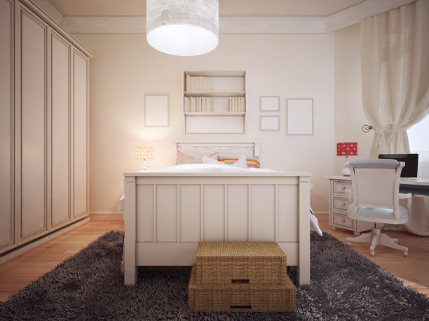 明亮的卧室装饰艺术风格图片下载