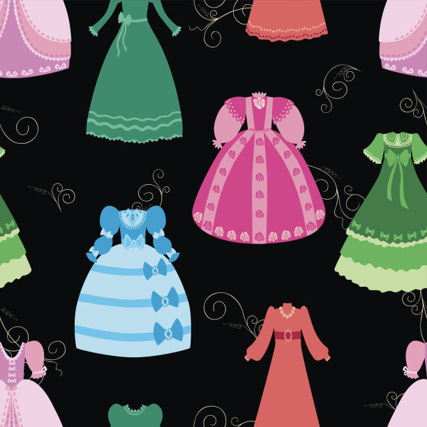 复古连衣裙的图案图片下载