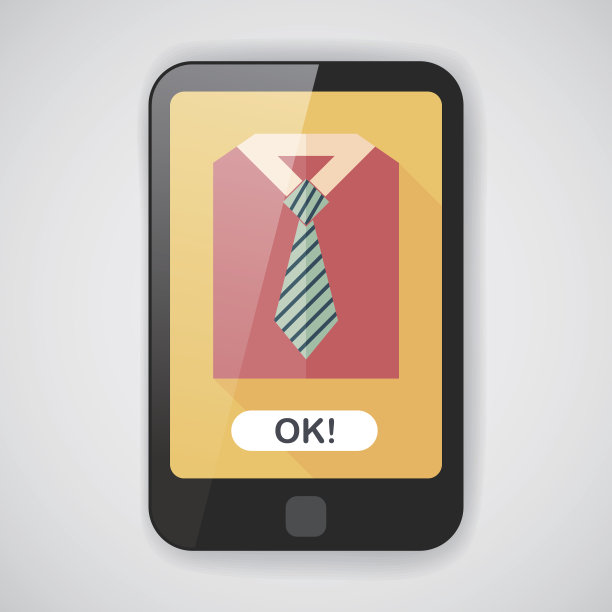 商务衬衫和领带的图标长阴影，eps10图片下载