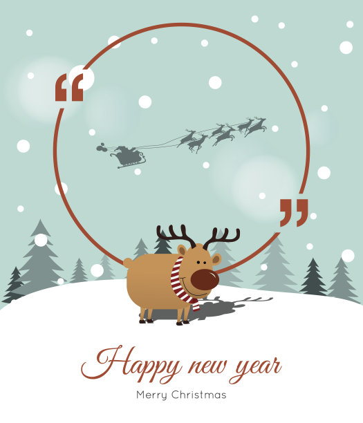 驯鹿与copyspace图片下载