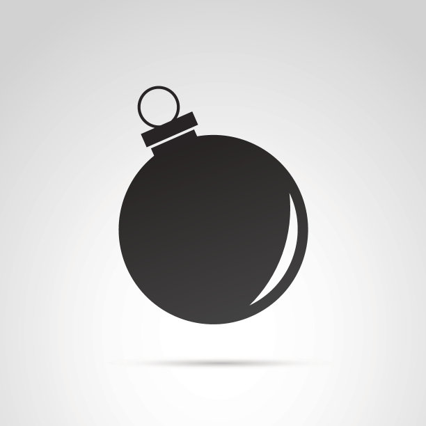 圣诞球图标孤立的白色背景。图片下载