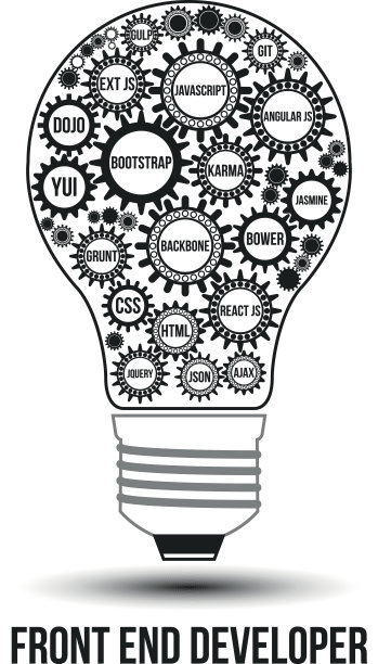 互联的黑色前端技术齿轮图片下载
