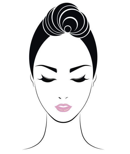 短发造型的标志，标志着女性的面容图片下载