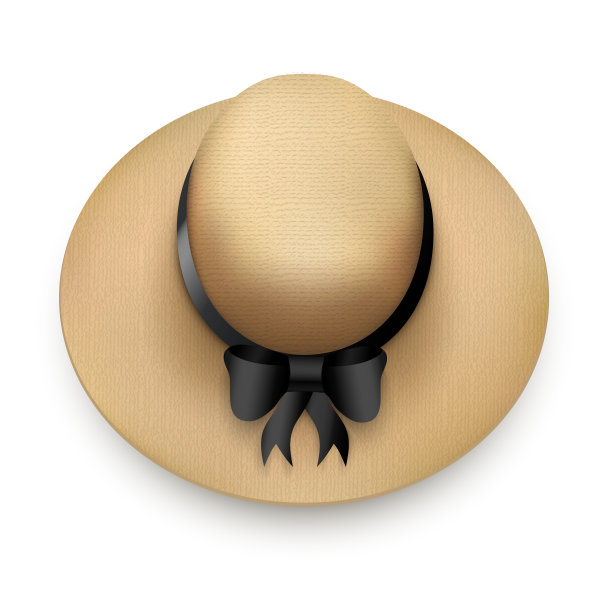 适合花园或海滩的复古帽子。孤立在白色图片下载